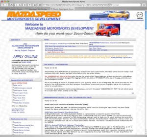 MAZDASPEED MOTORSPORTS DEVELOPMENT Two styles ago