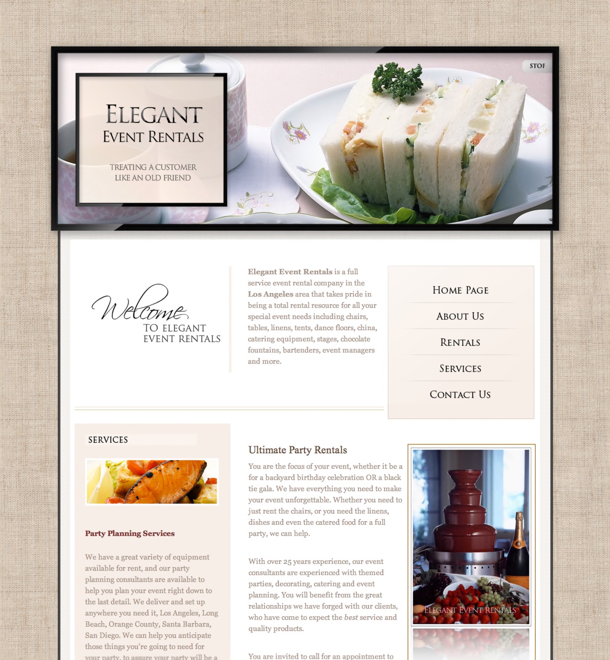 New Site for Elegant Event Rentals